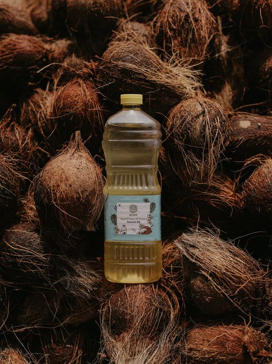 Wood Pressed Coconut Oil I Single Filtered I Unrefined & High in Fiber