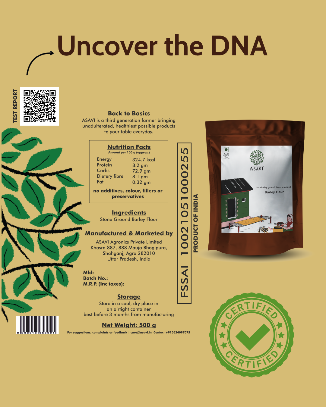 Stone-Crushed Barley Flour (Jau Ka Atta) | Pure, High-Beta-Glucan Wholesome Essential