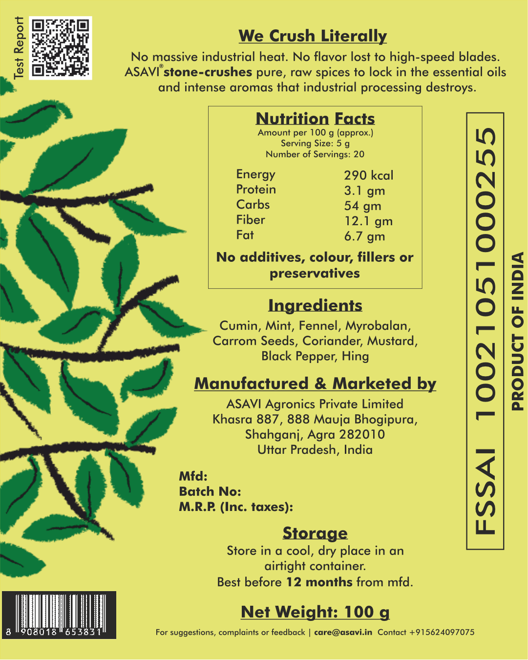 Stone Ground Dahi Chat Masala I Zero Chemicals or Preservatives I Aromatic & Delicious