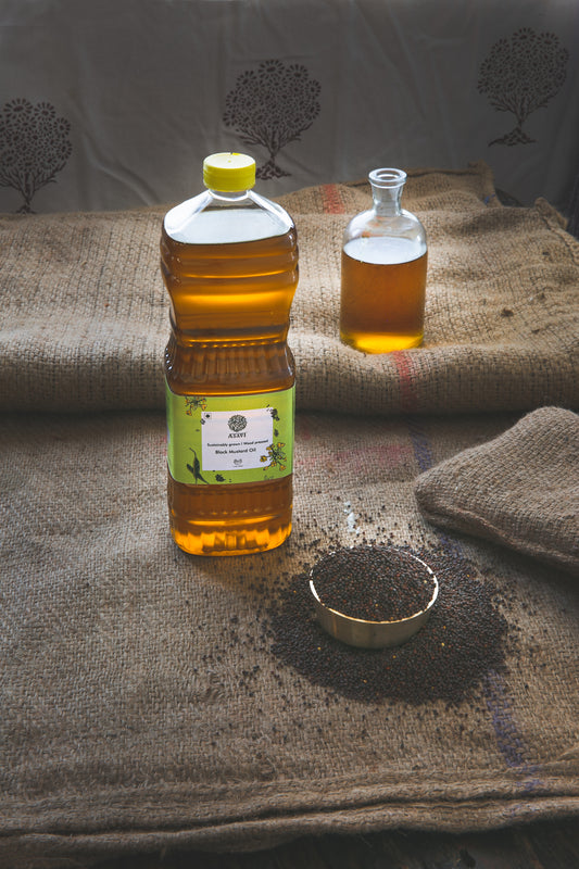 Wood Pressed Black Mustard Oil I Single Filtered & High in Fiber I Unrefined