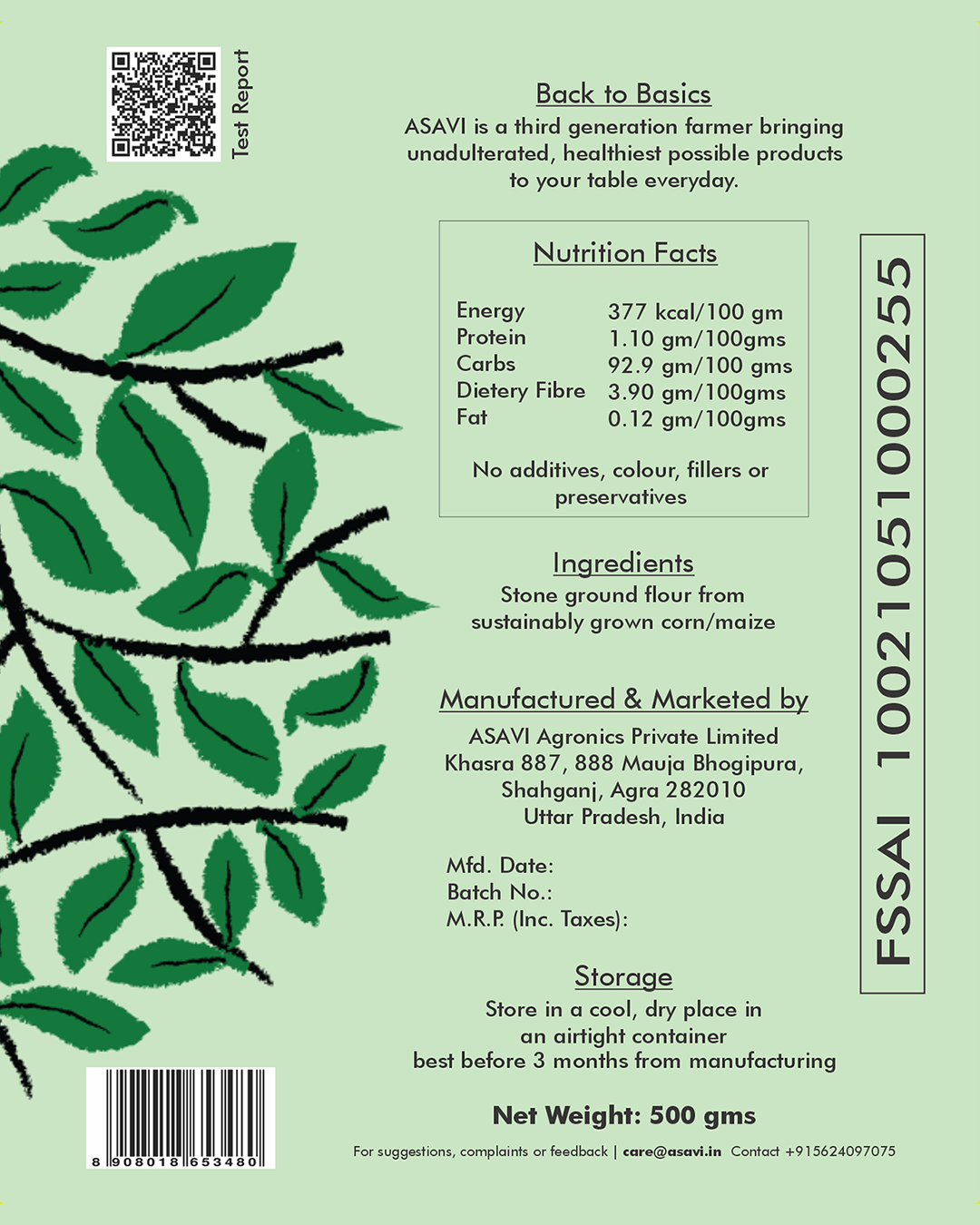 Stone Ground Corn Flour I 100% Natural & Farm Made I Gluten free