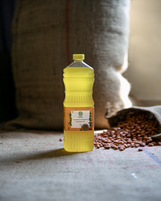 Wood Pressed Peanut Oil I Single Filtered I Unrefined & High in Fiber