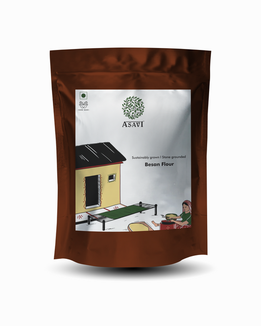 Stone-Crushed Besan (Bengal Gram Flour) | Pure, High-Protein Culinary Essential | Pack of 1 x 500g