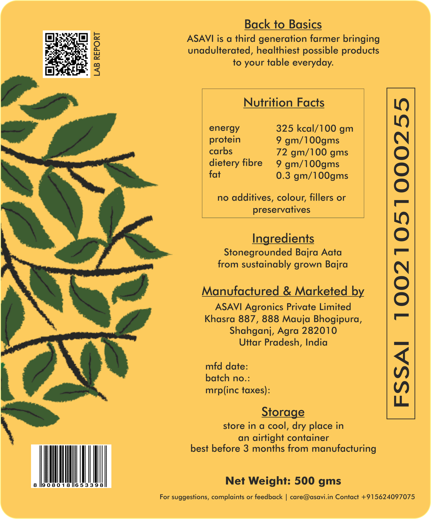 Stonemade Bajra Flour I 100% Natural Pearl Millet I No Preservatives or Color