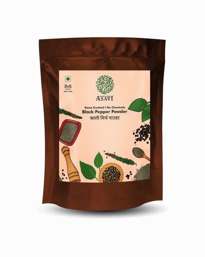 Stone-Crushed Black Pepper Powder (Kali Mirch) | Pure, High-Piperine Fiery Essential | Pack of 1 x 100g