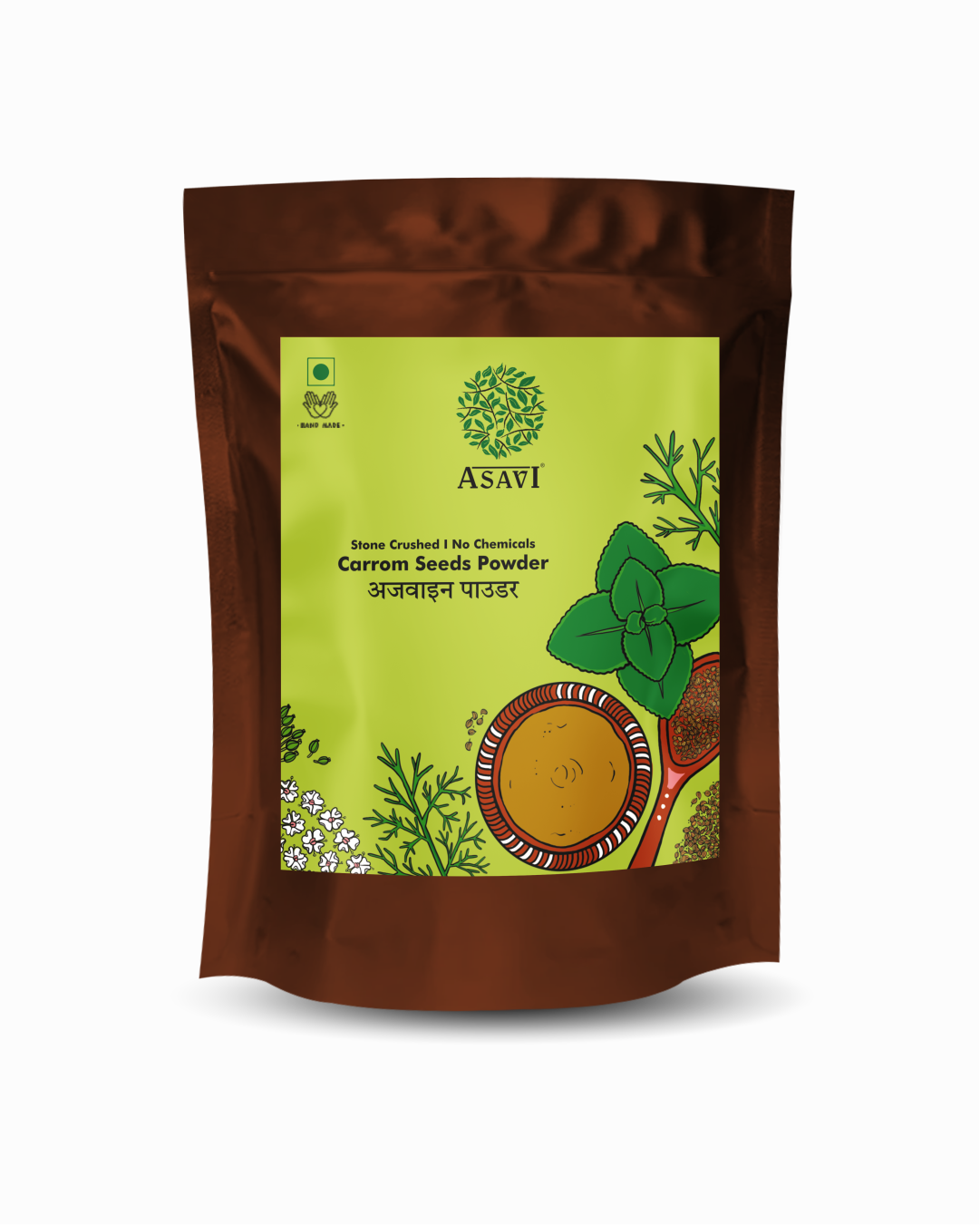Stone-Crushed Carrom Seeds Powder (Ajwain) | Pure, High-Thymol Digestive Essential | Pack of 1 x 100g