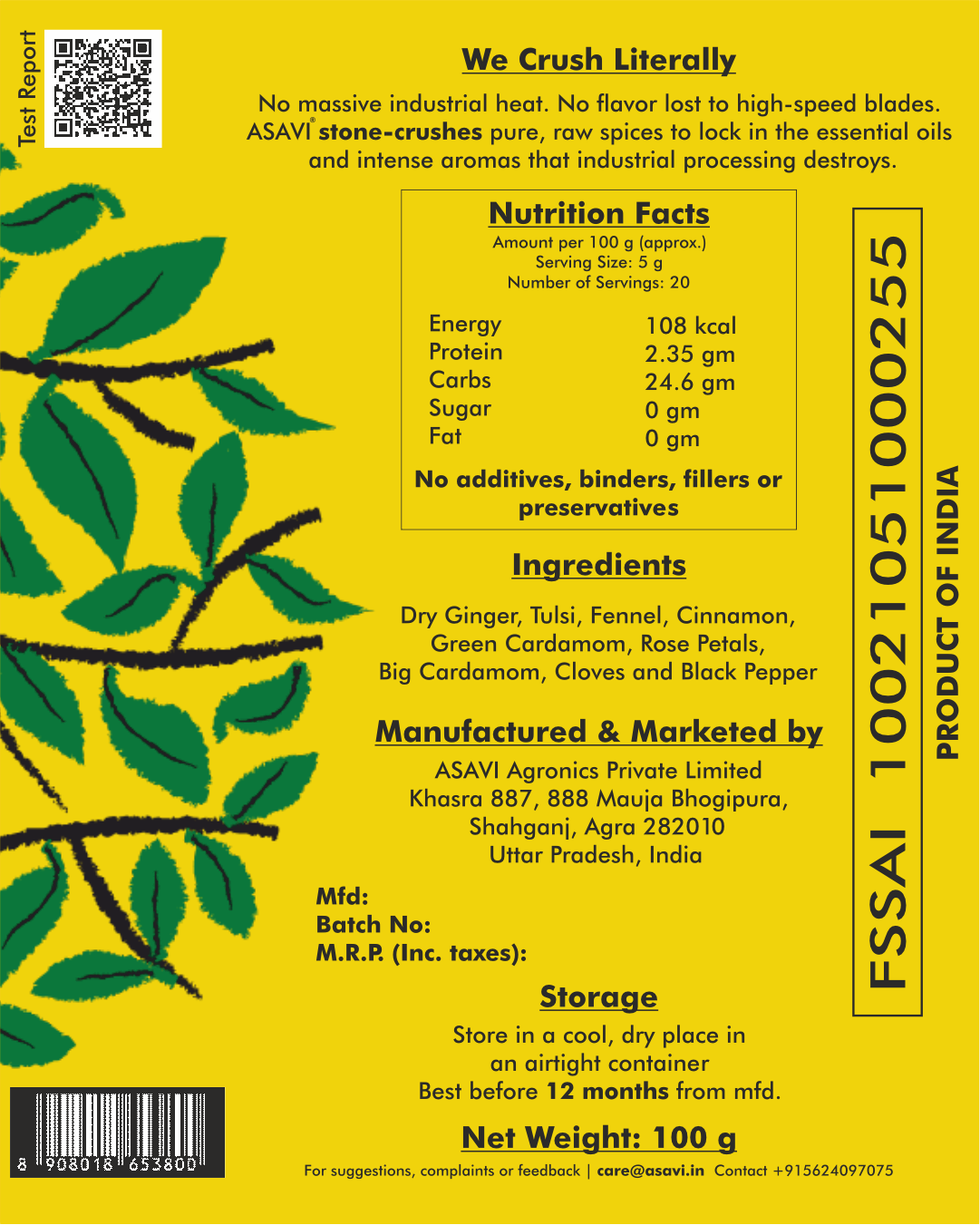 Chai Masala- Ayurvedic Recipe I Organic Stone Crushed Spices Blend