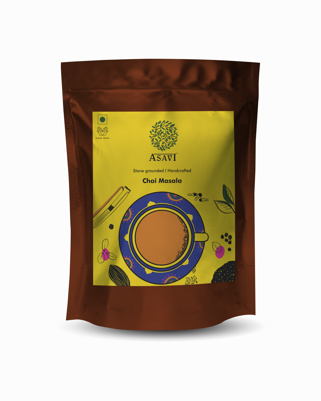 Stone-Crushed Artisan Chai Masala | Caffeine-Free, Volatile-Oil Rich Wellness Blend | Pack of 1 x 100g