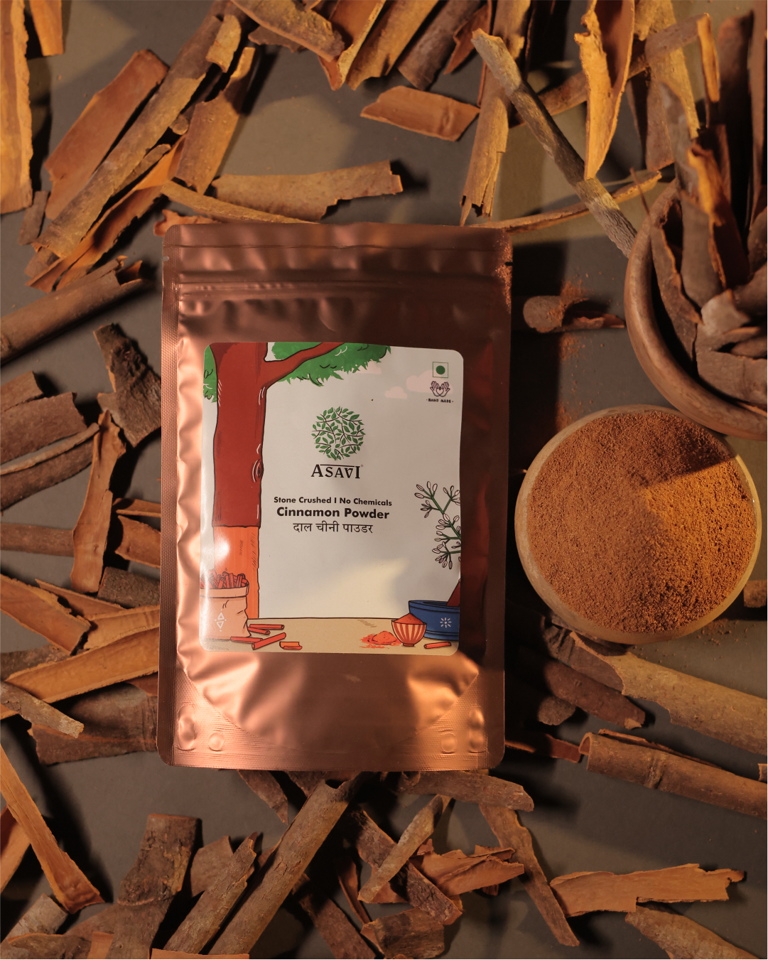 Stone-Crushed Cinnamon Powder (Dalchini) | Pure, Sweet-Spiced Metabolic Essential | Pack of 1 x 100g