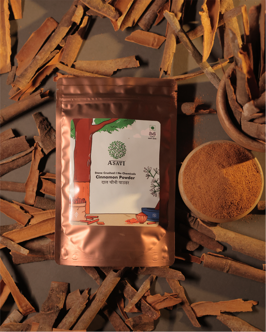 Stone-Crushed Cinnamon Powder (Dalchini) | Pure, Sweet-Spiced Metabolic Essential | Pack of 1 x 100g