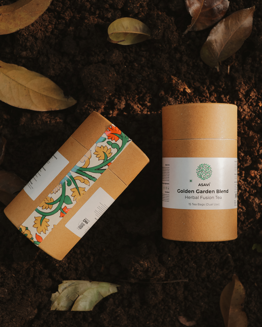 Golden Garden Blend | Oolong & Green Tea with 15 Whole Botanicals | Tulsi, Ginger, Turmeric, Moringa & Cardamom | 15 Tea Bags
