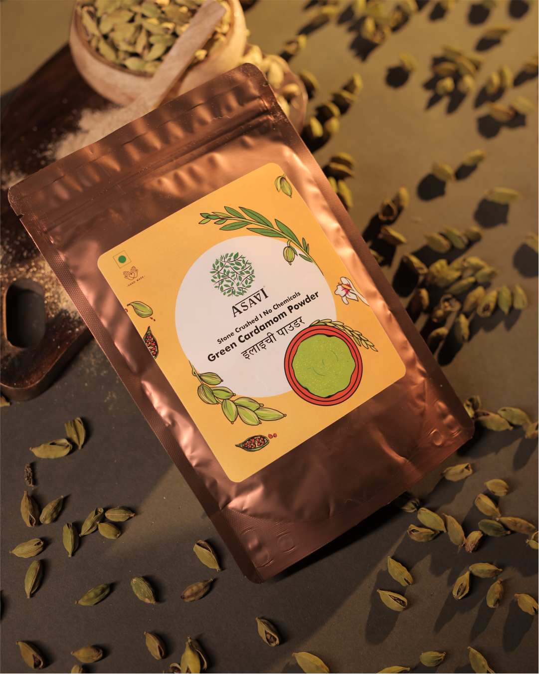 Stone-Crushed Green Cardamom (Chhoti Elaichi) | Pure, Terpinyl-Acetate Rich Exquisite Wellness Catalyst | Pack of 1 x 100g