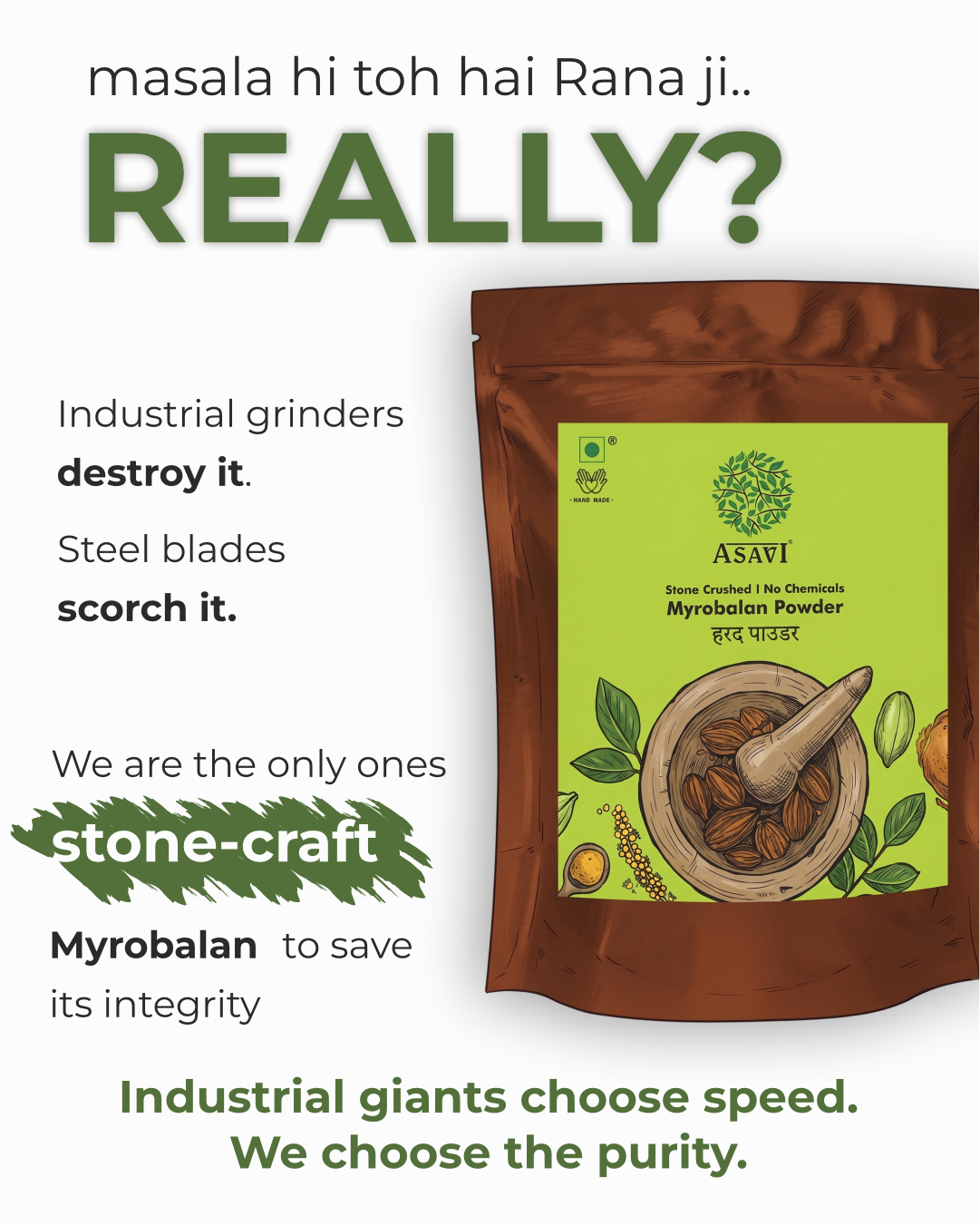 Stone Crushed Myrobalan Powder (Haritaki) | Pure, Tannin-Rich Ancestral Gut Rejuvenator | Pack of 1 x 100g