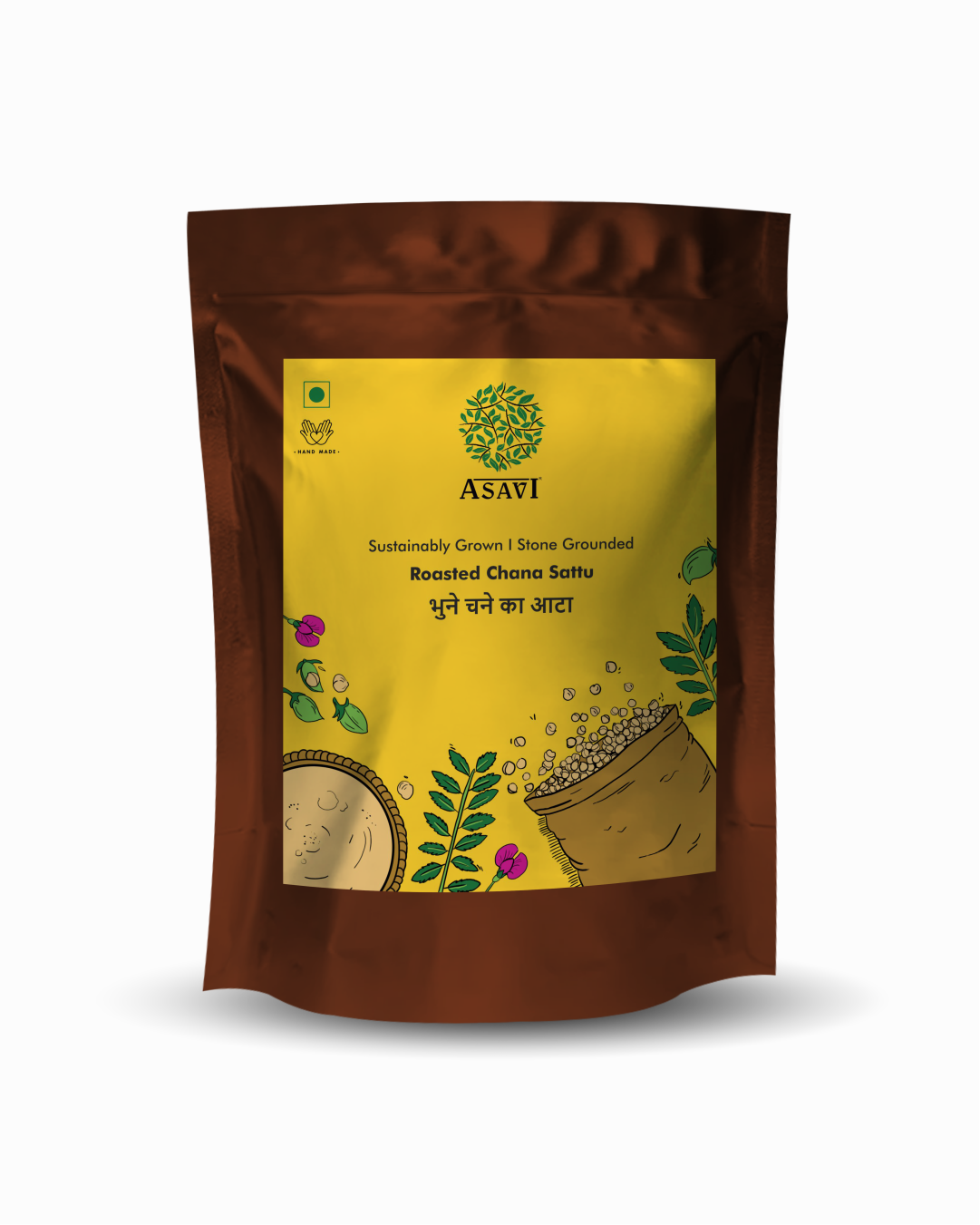 Hand-Roasted Bengal Gram Sattu | Pure, Low-GI Indigenous Plant Protein & Gut-Cooling Superfood | Pack of 1 x 500g
