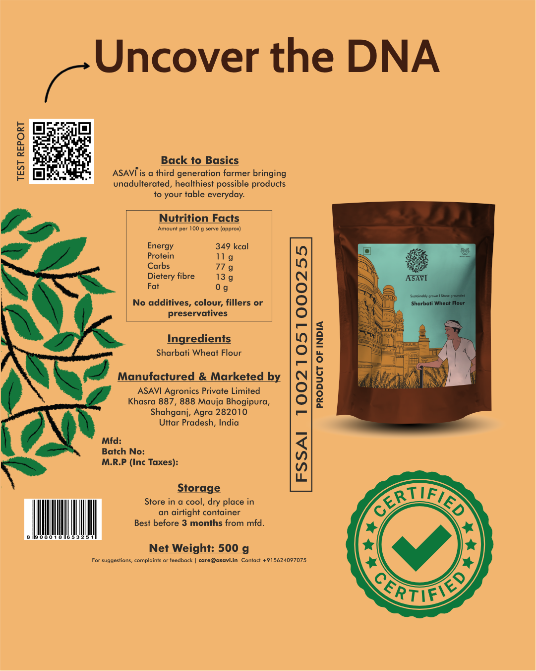 Stone-Ground Sharbati Wheat Flour (Atta) | Whole Grain Premium Heritage Atta