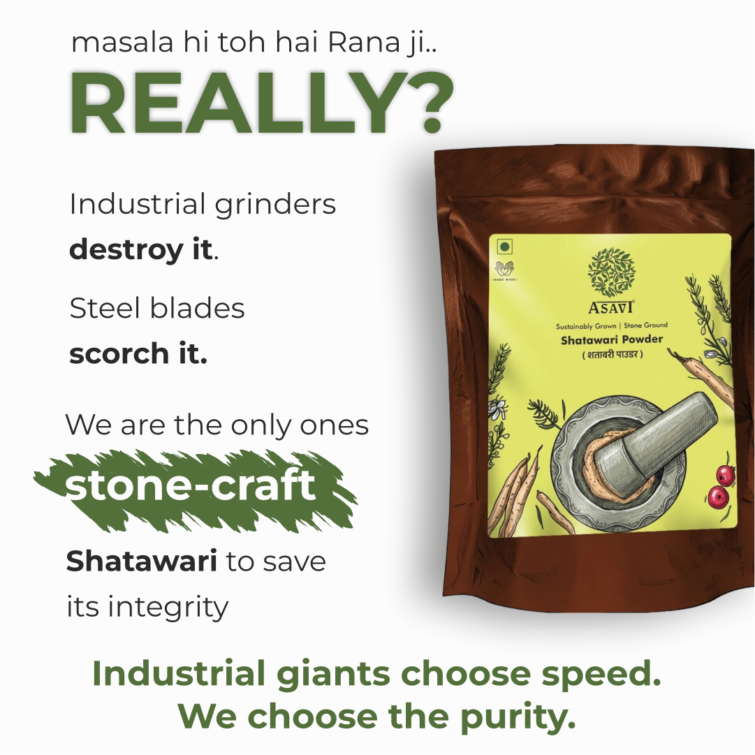 Stone-Crushed Shatawari Powder | Pure, Saponin-Rich Absolute Adaptation & Vitality Tonic | Pack of 1 x 100g