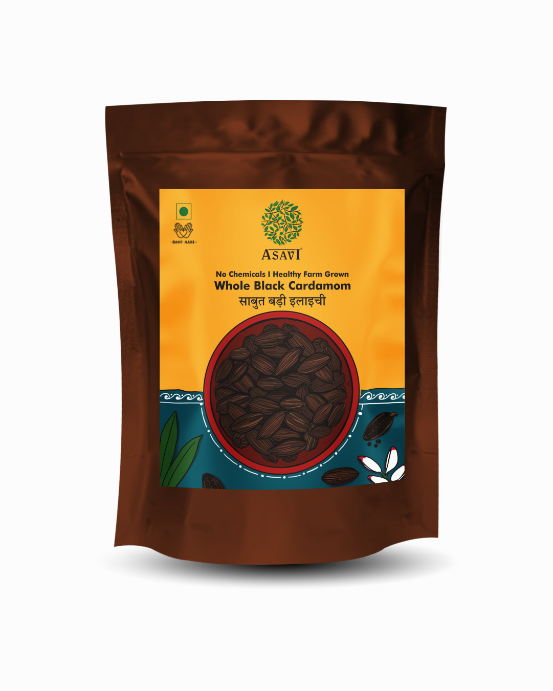 Whole Black Cardamom (Badi Elaichi) | Pristine, Cineole-Rich Smoky Essential | Pack of 1 x 100g