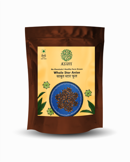 Hand-Picked Whole Star Anise (Chakri Phool) | Pure, Anethole-Rich Exotic Heritage Spice | Pack of 1 x 100g